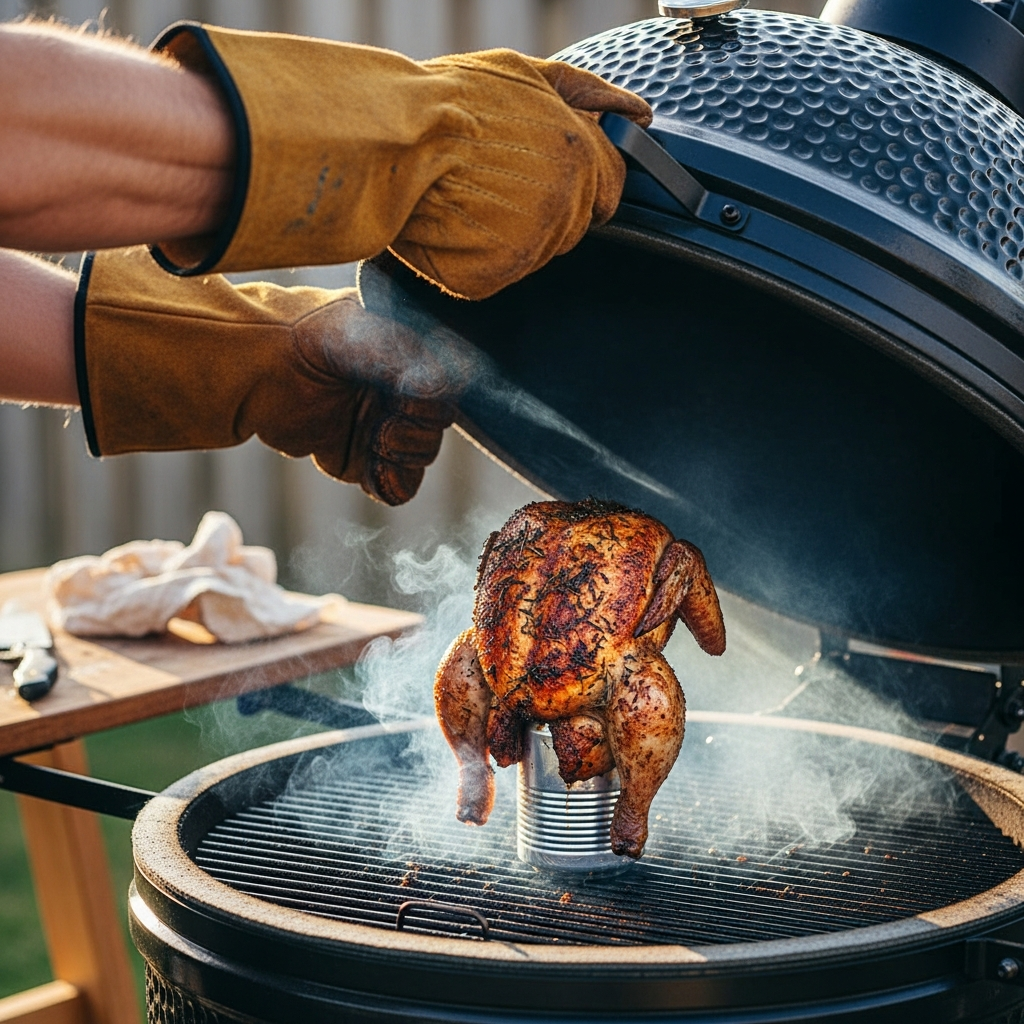 beer can chicken kamado