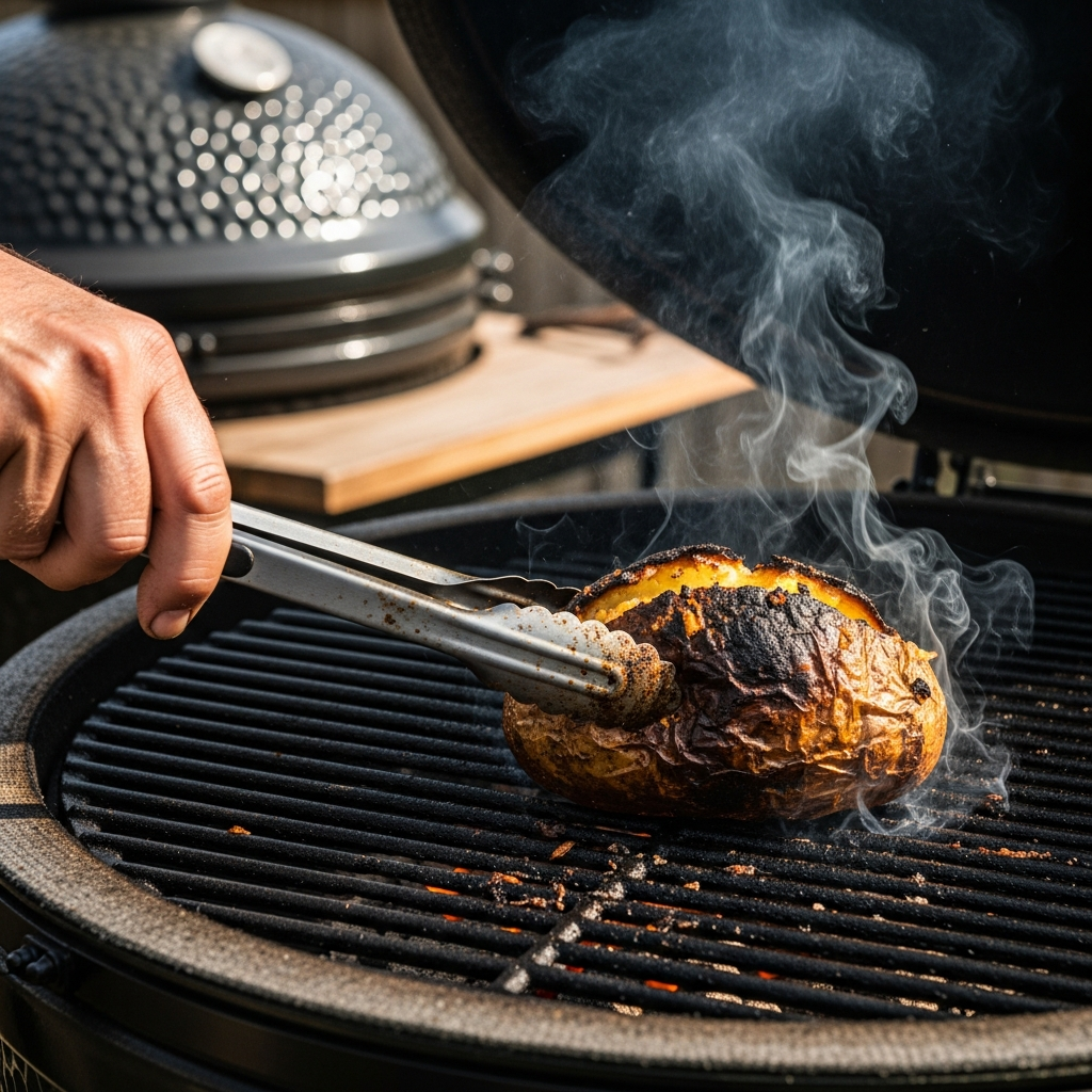 gepofte aardappel kamado techniek