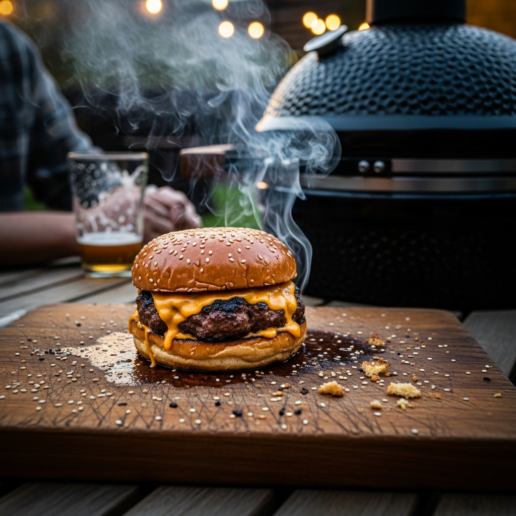 hamburgers kamado resultaat