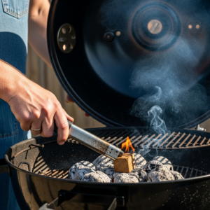 bbq aansteken deksel open of dicht