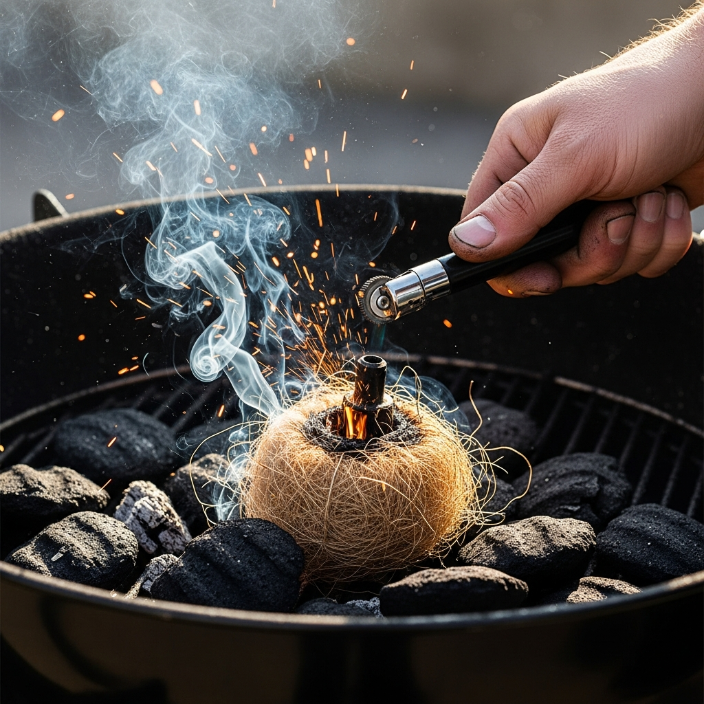 bbq aansteken deksel open of dicht ingrediënt