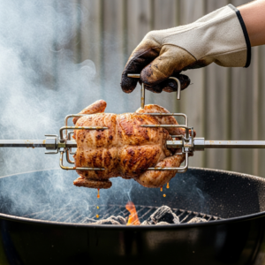 rotisserie bbq gebruiken